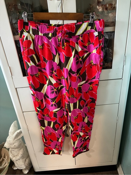 kate spade Pants - Kate Spade sz 6 Pink & Red Floral Pull-On Pants euc